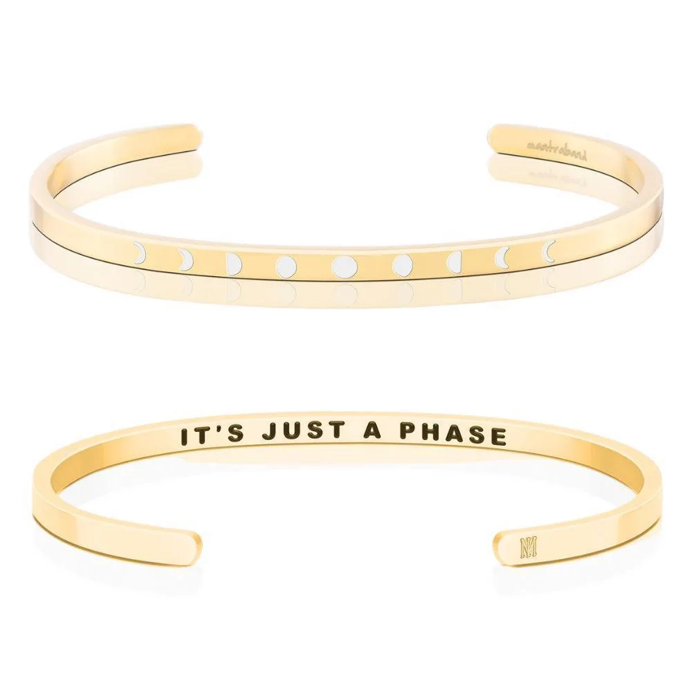 Gold-Tone Its Just a Phase Cuff Bracelet by Mantra