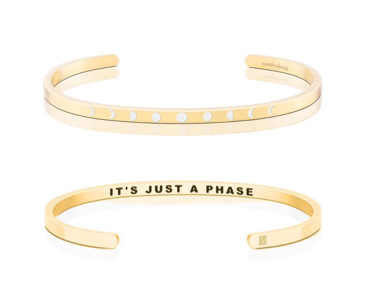 Gold-Tone Its Just a Phase Cuff Bracelet by Mantra