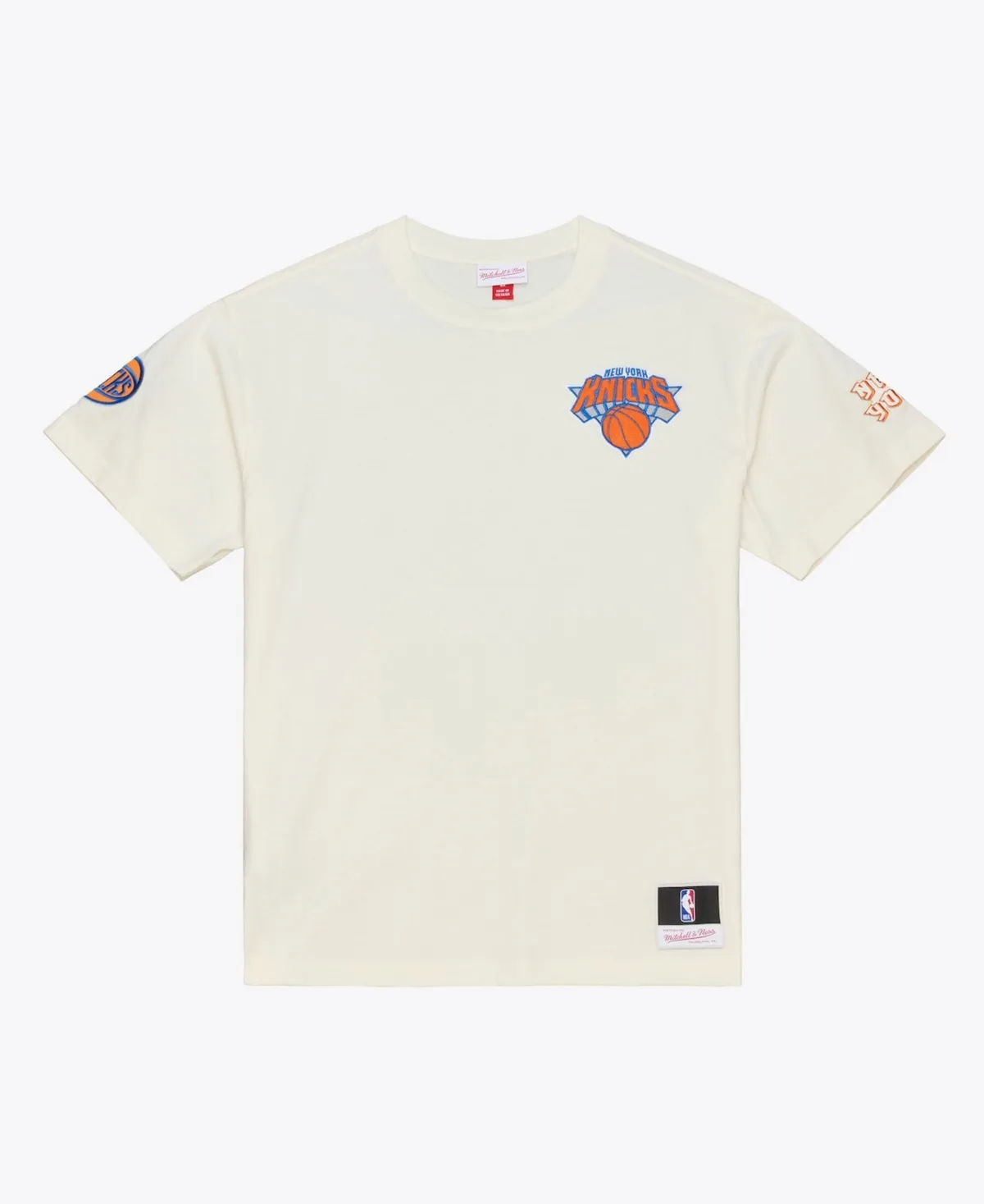 New York Knicks Hardwood Classics Chainstitch Premium T-Shirt by Mitchell & Ness