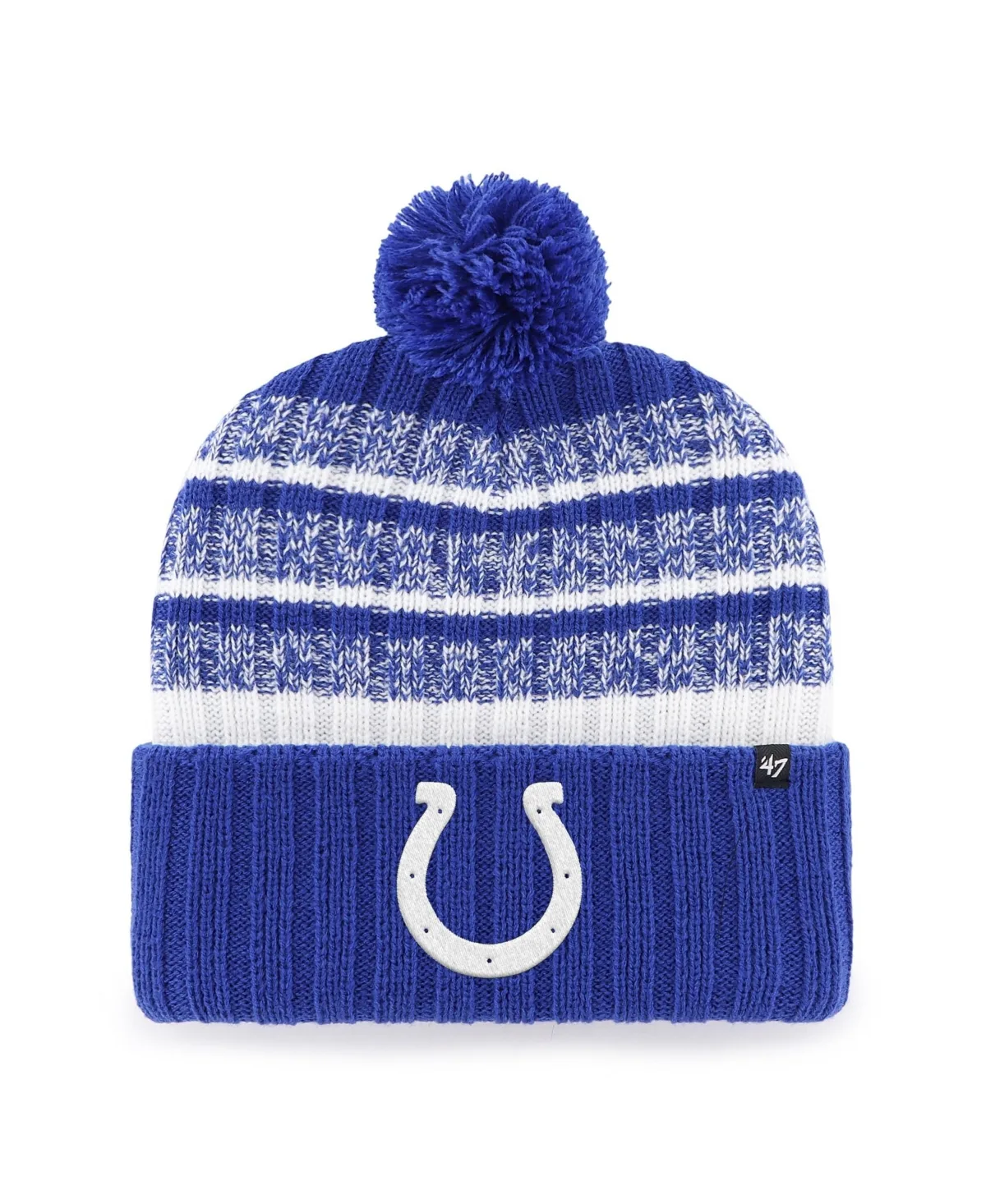 47 Royal/White Indianapolis Colts Tavern Cuffed Knit Hat with Pom by 47 Brand