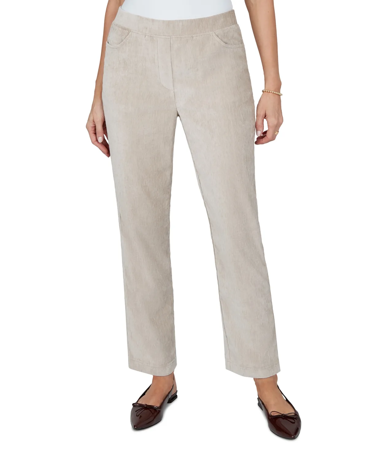 Classics Pull-On Straight Corduroy Pants - Stone by Alfred Dunner