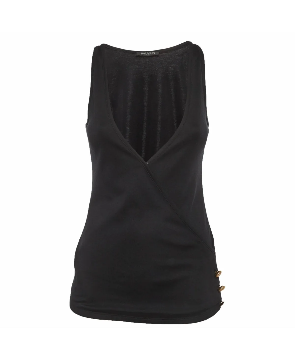 Pre-Owned Jersey V-Neck Crossover Top by Balmain