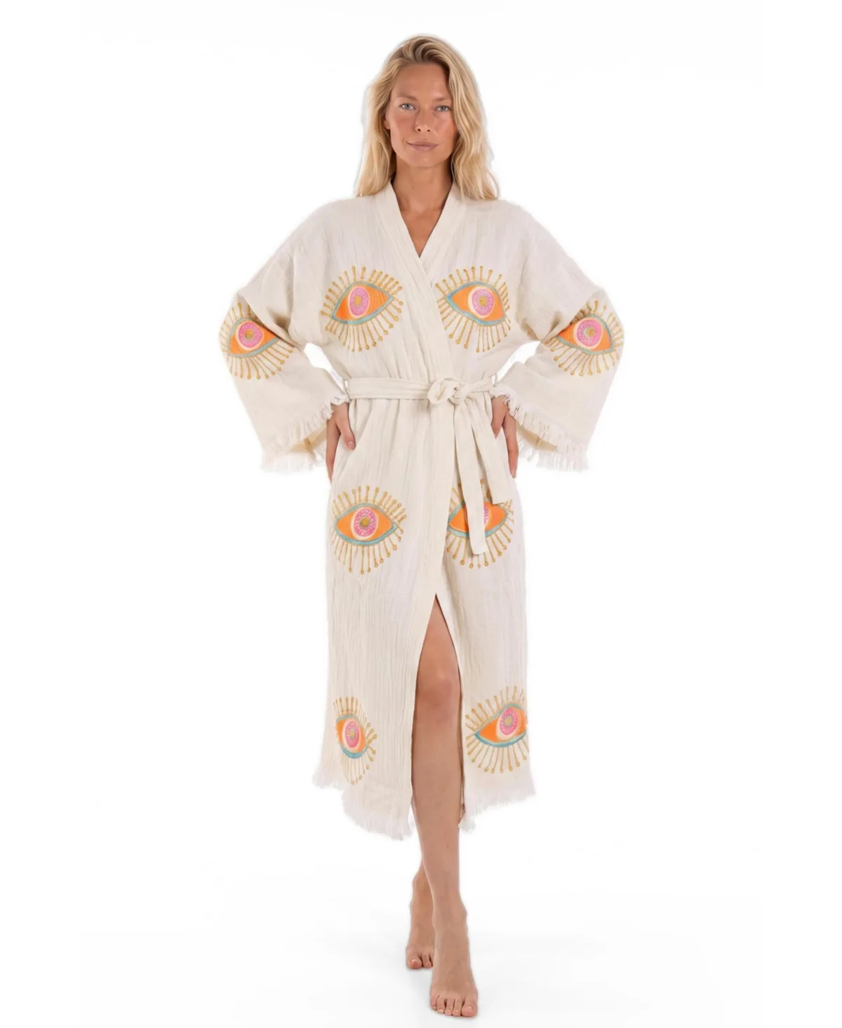 Aria Long-Sleeve V-Neck Beach Cover-Up by Tutunaki