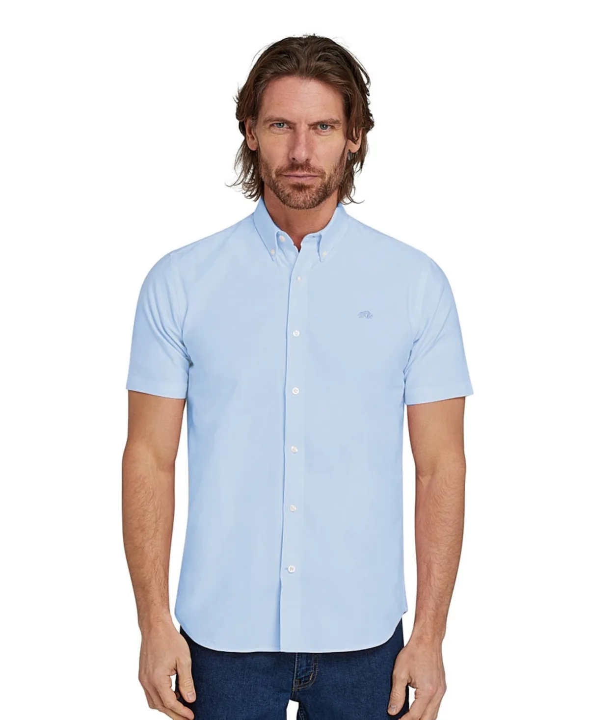 Short Sleeve Lightweight Oxford Shirt by Raging Bull