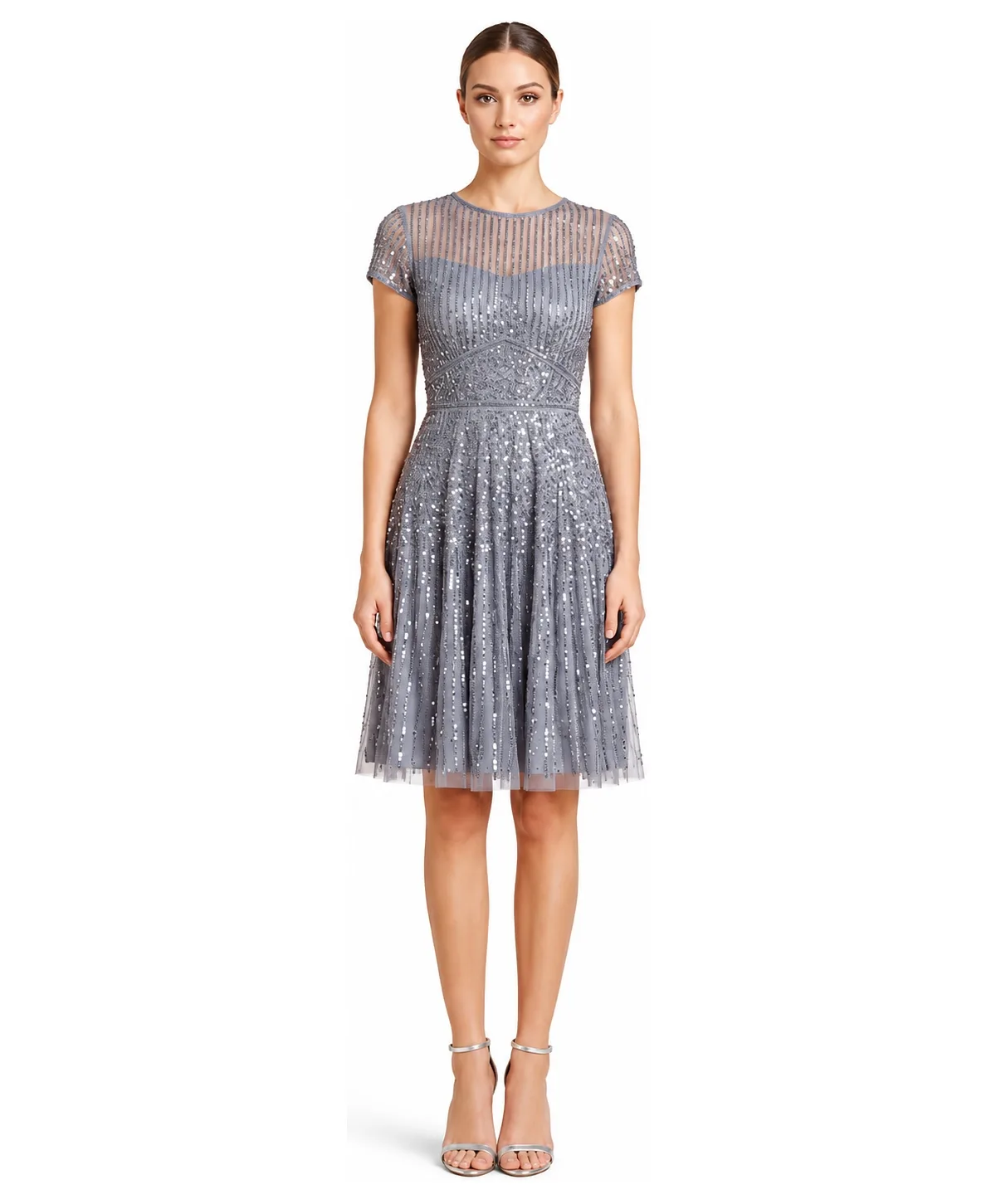 Cap Sleeve Sequin Short Dress by Lara