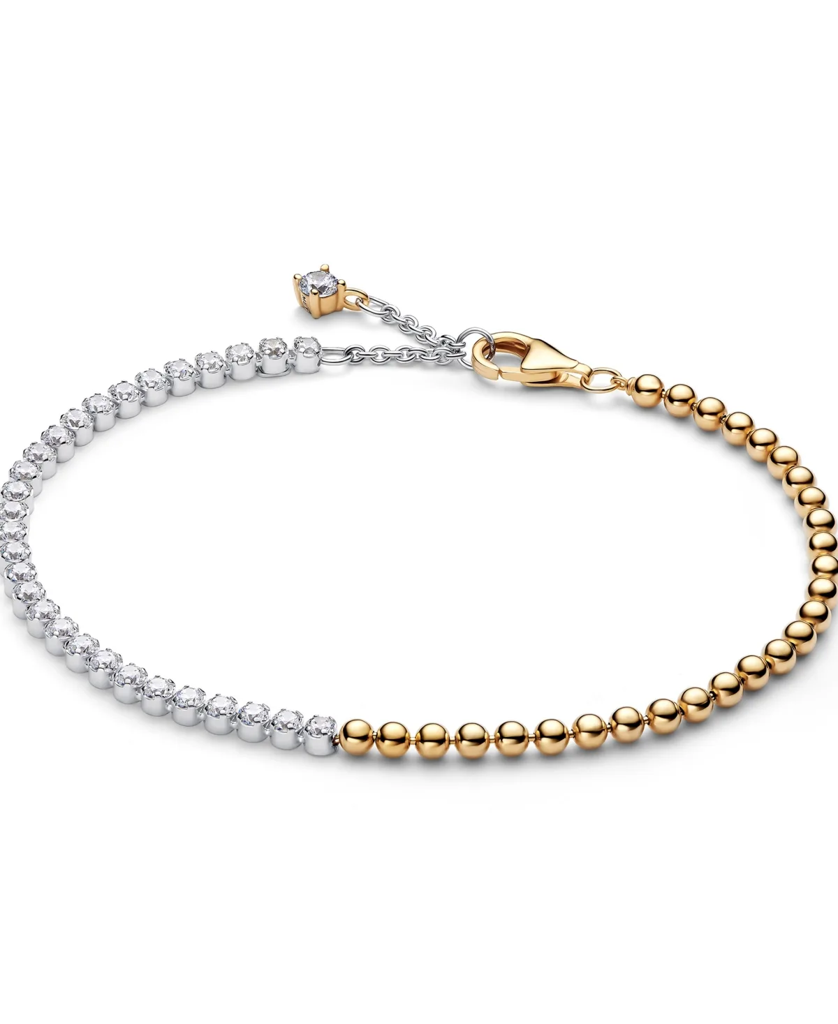 Signature Cubic Zirconia Two-Tone Tennis Bracelet by Pandora