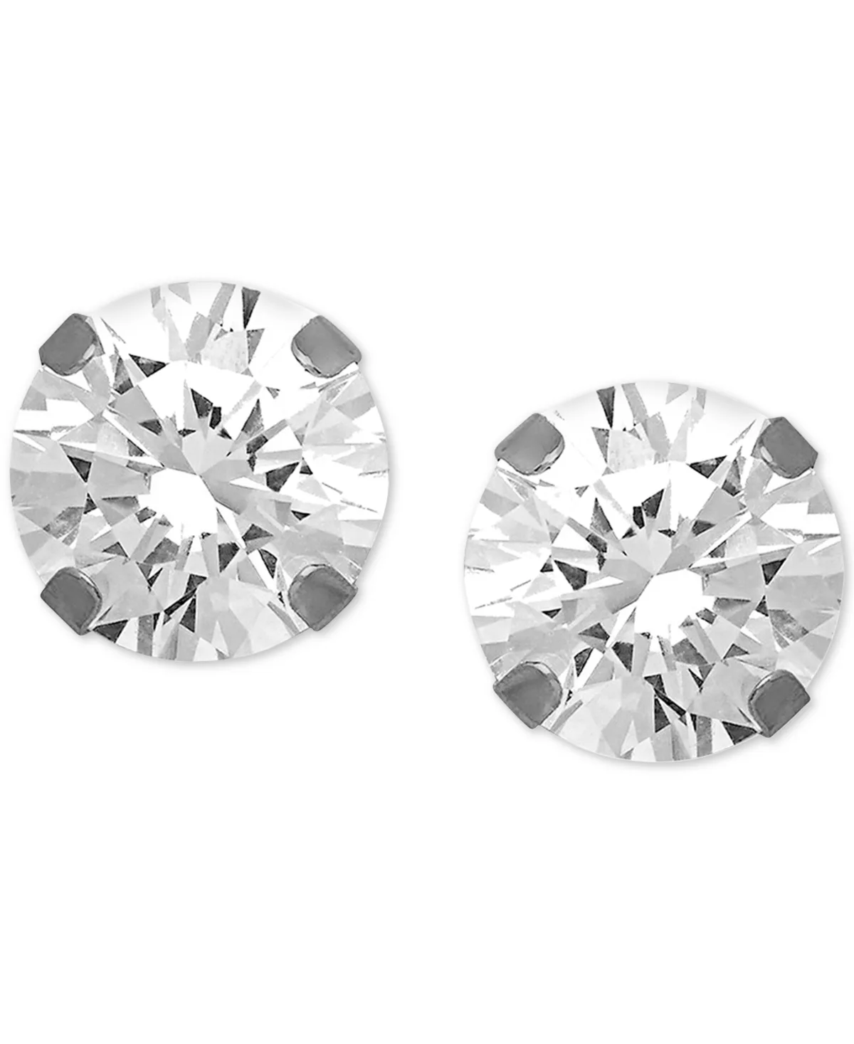Cubic Zirconia 1/3 Stud Silver Plate Earrings by And Now This