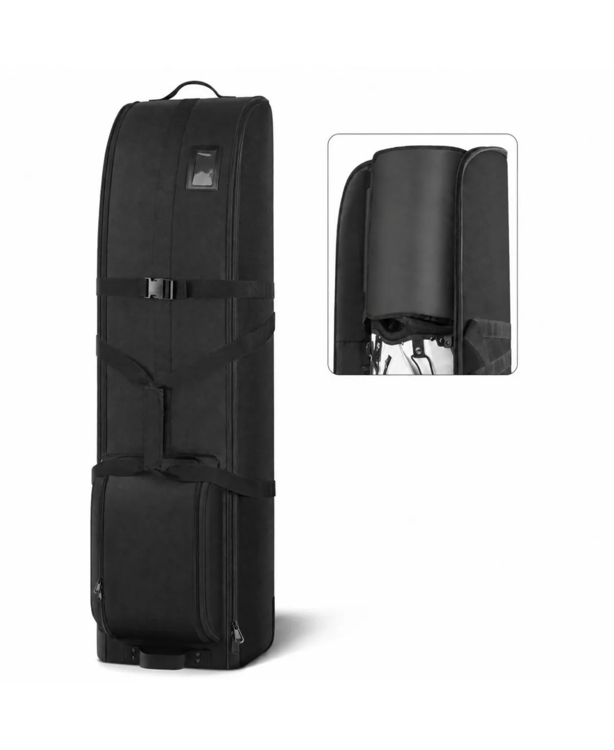 Heavy Duty Oxford Golf Travel Bag with Wheels Club Protector Liner by Furlihong