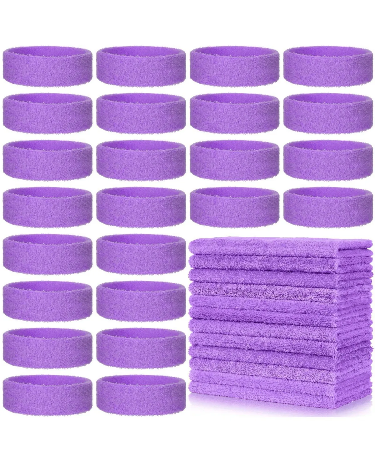 Athletic Terry Cloth Headbands, 24-Piece Set by Furlihong