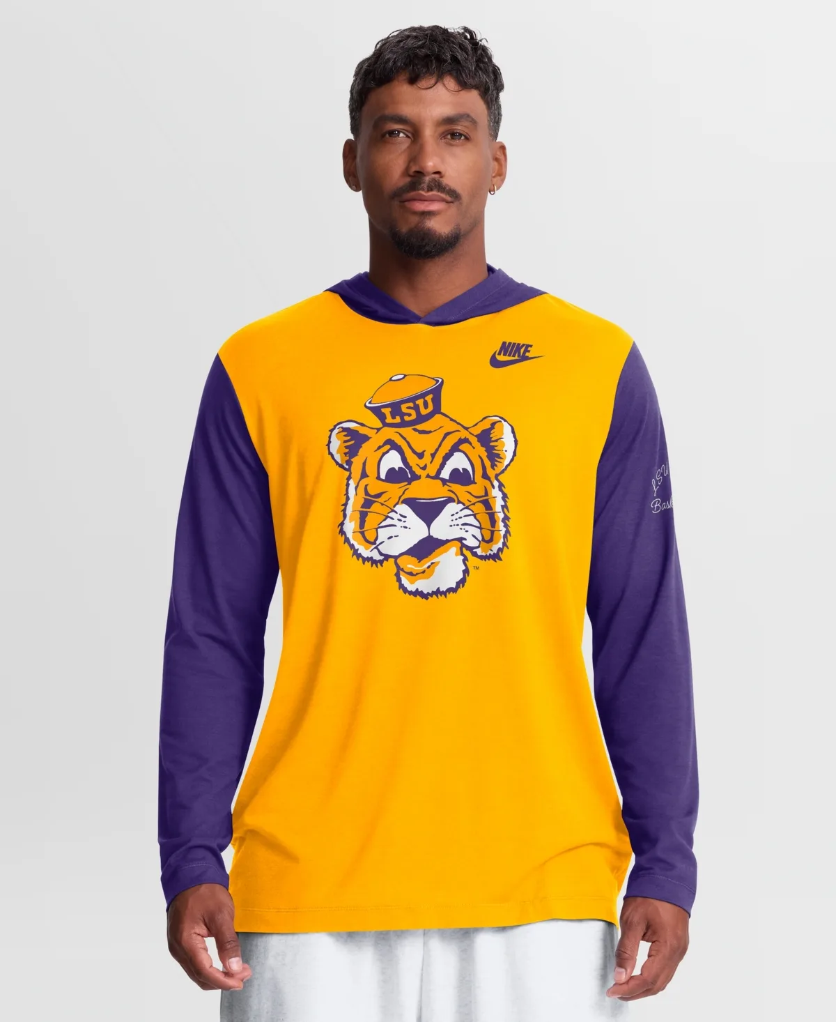 LSU Tigers Campus Legacy Tri-Blend Long Sleeve Hooded T-Shirt by Nike