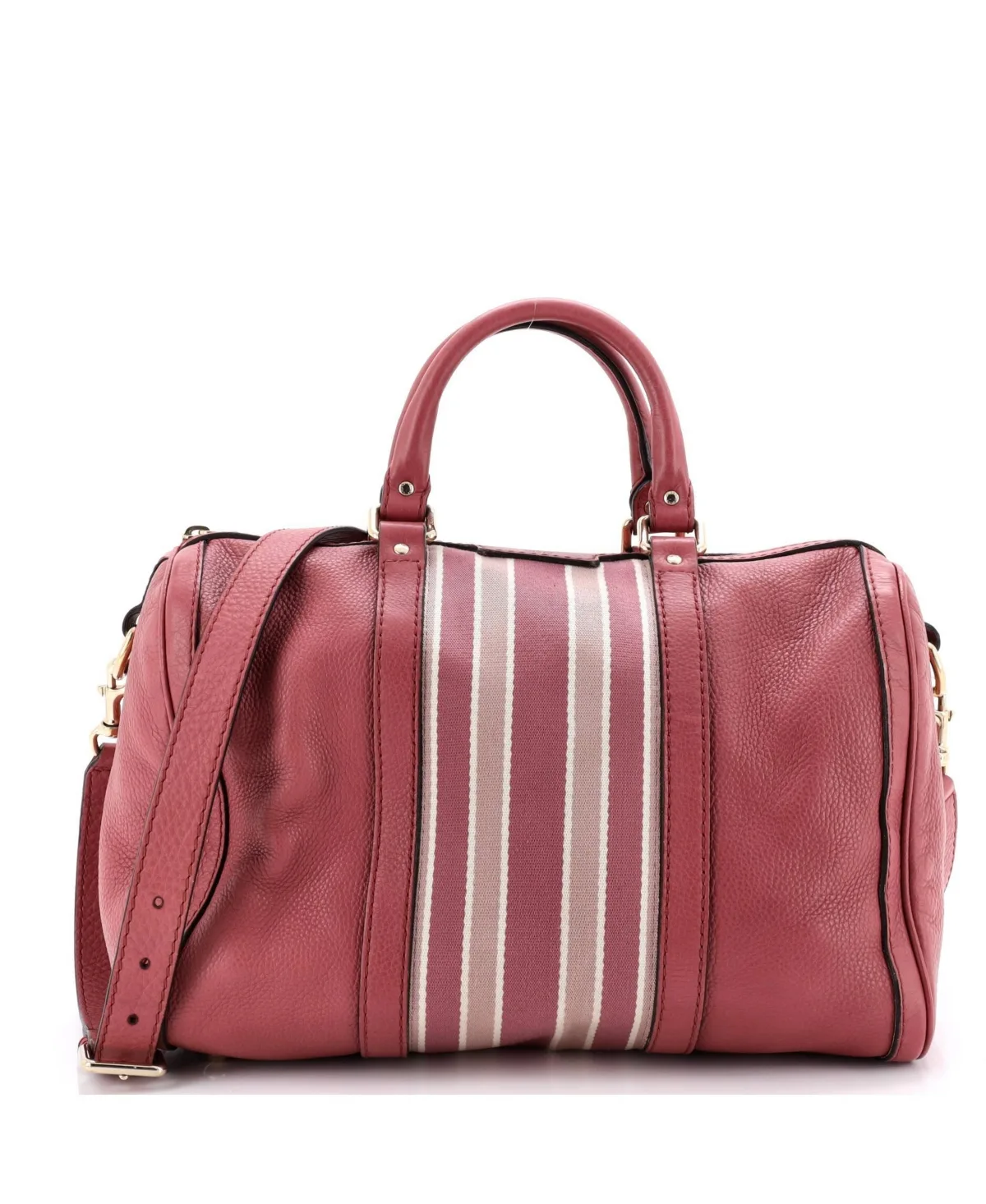 Pre-Owned Medium Vintage Web Boston Bag Leather by Gucci
