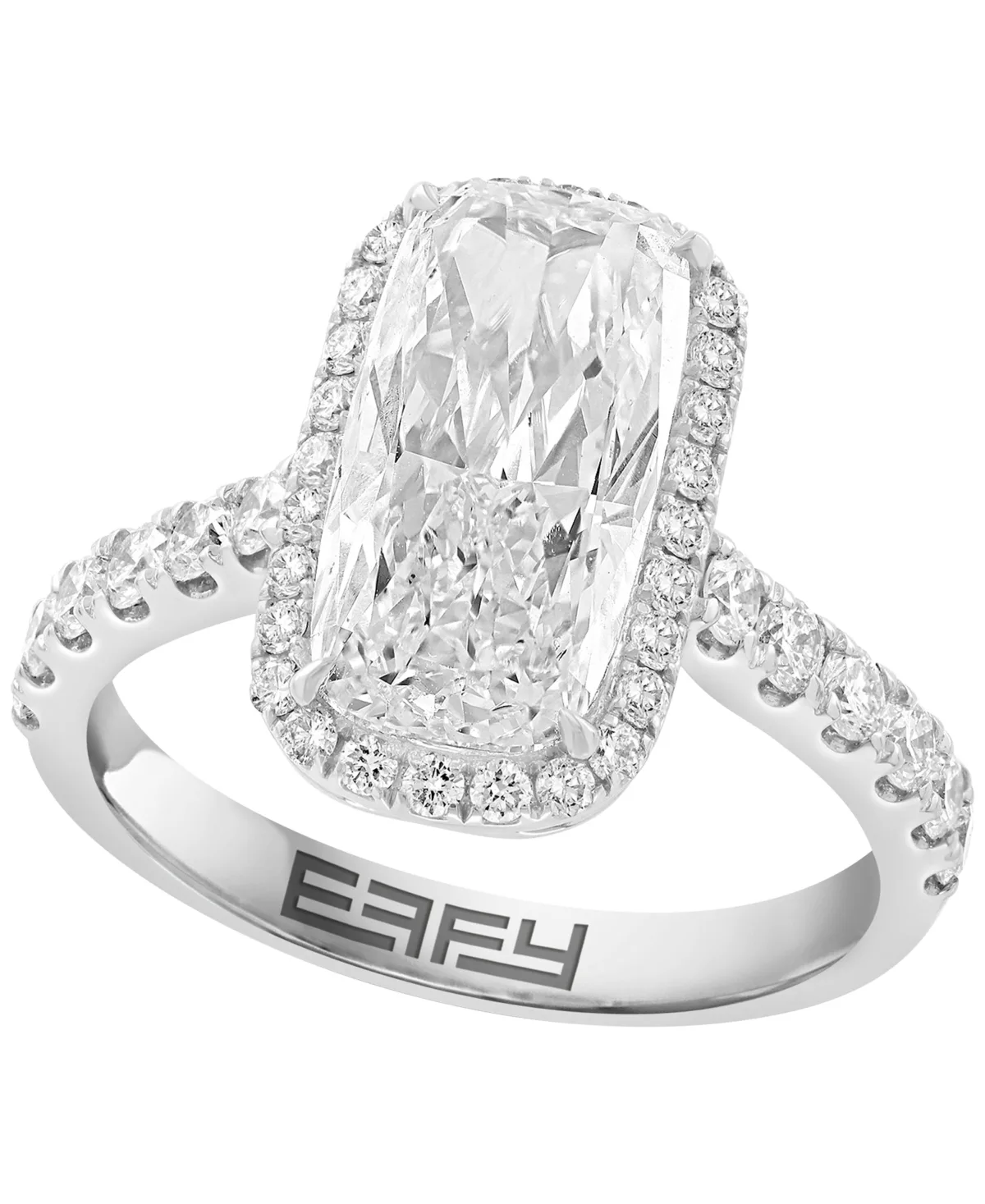 Lab-Grown Diamond Emerald Cut Ring (3-5/8 ct. t.w.) in 14k White Gold by Effy