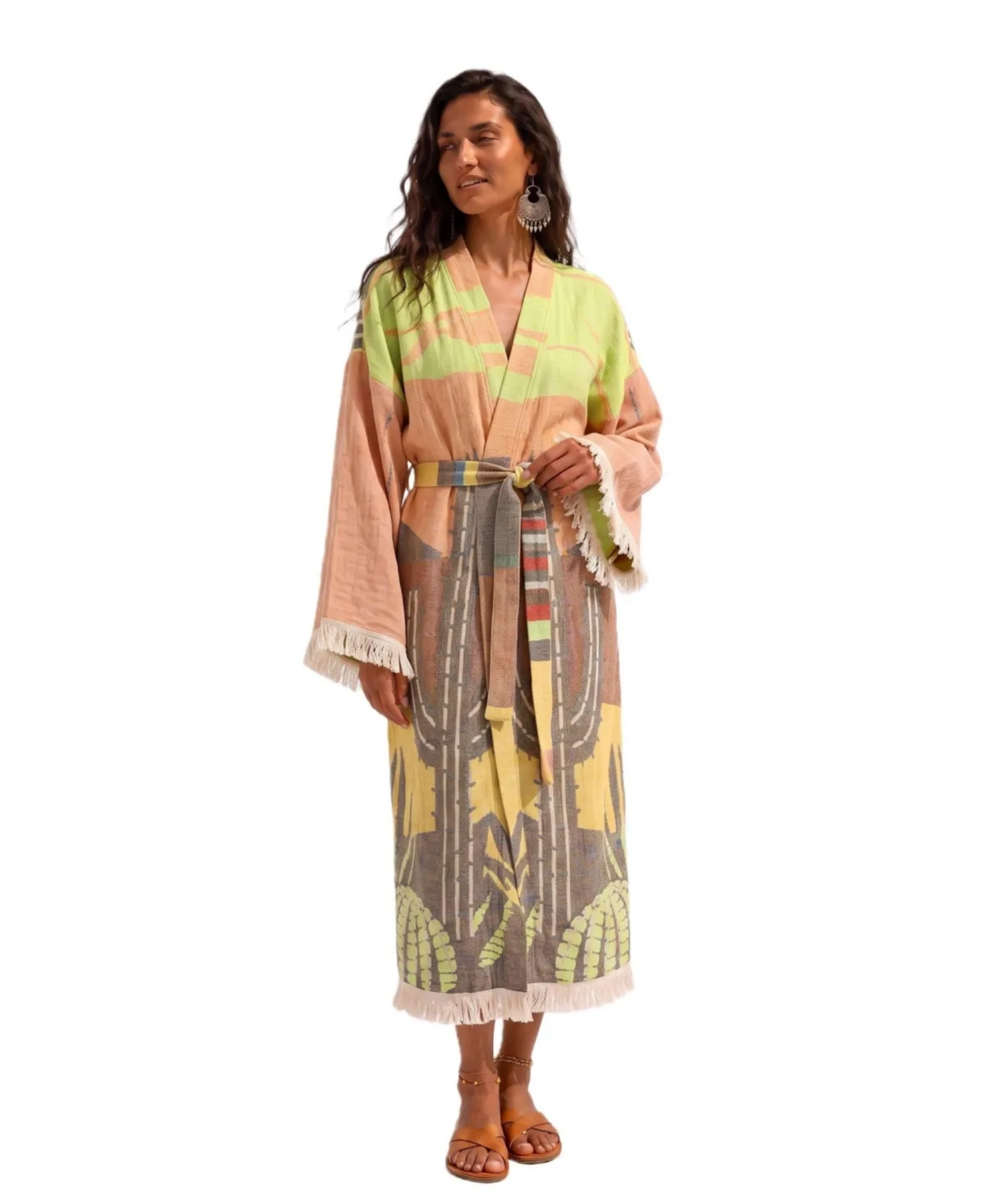 Doria Cactus Handwoven Jacquard Festival Robe by Tutunaki