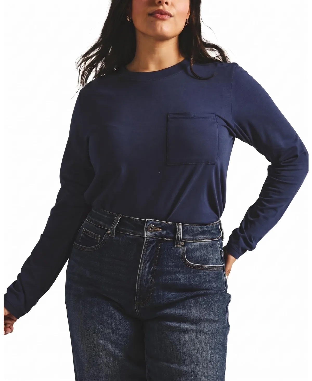 Garcon Long-Sleeve Crewneck Chest Pocket T-Shirt