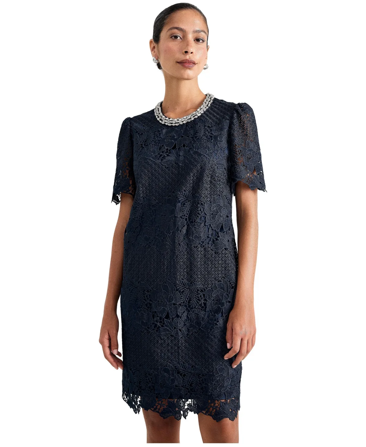 Eloise Floral-Embellished Lace Mini Dress by Phase Eight