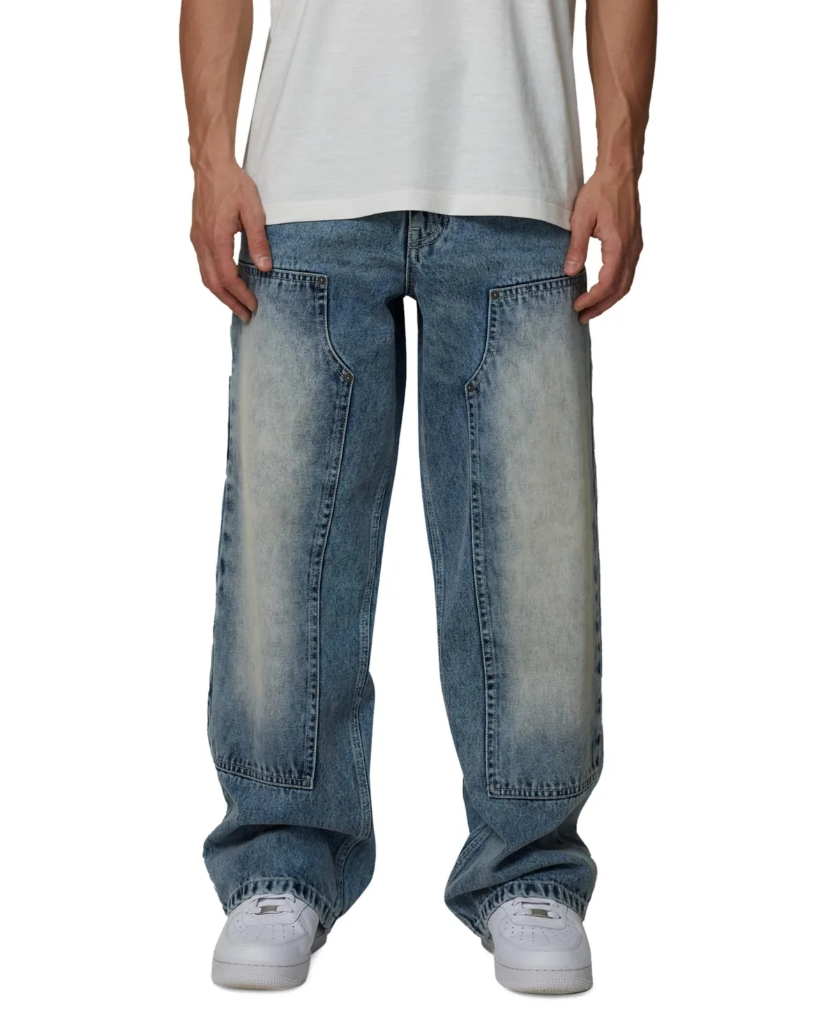 Straight-Leg Mid Rise Double-Knee Jeans by Good for Nothing