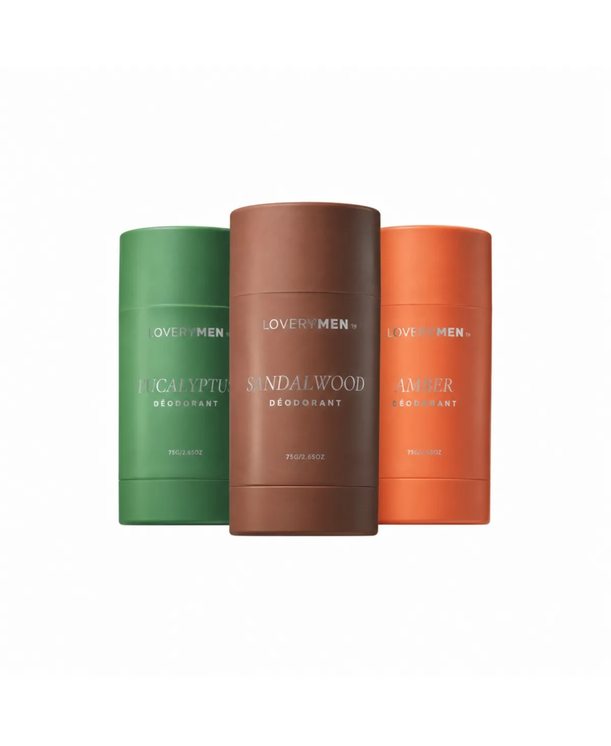 Amber, Eucalyptus Sandalwood Aluminum Free Deodorant Stick - 3-Piece 24hr Odor Control by Lovery