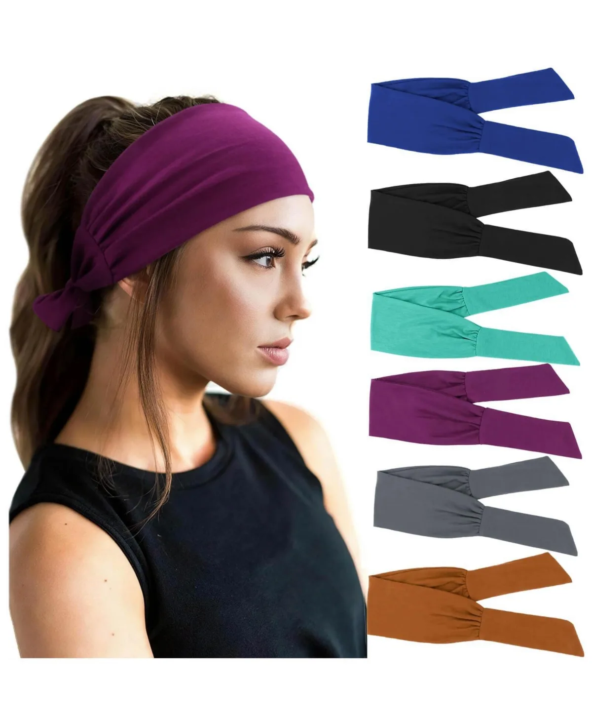 Adjustable Knotted Non-Slip Hair Bands, 6-Piece Set by Peneyon
