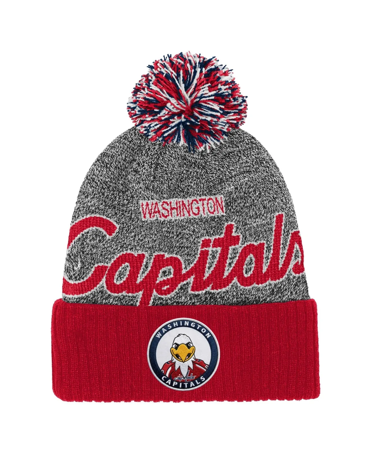 Washington Capitals Mascot Cuffed Knit with Pom Hat by Mitchell & Ness