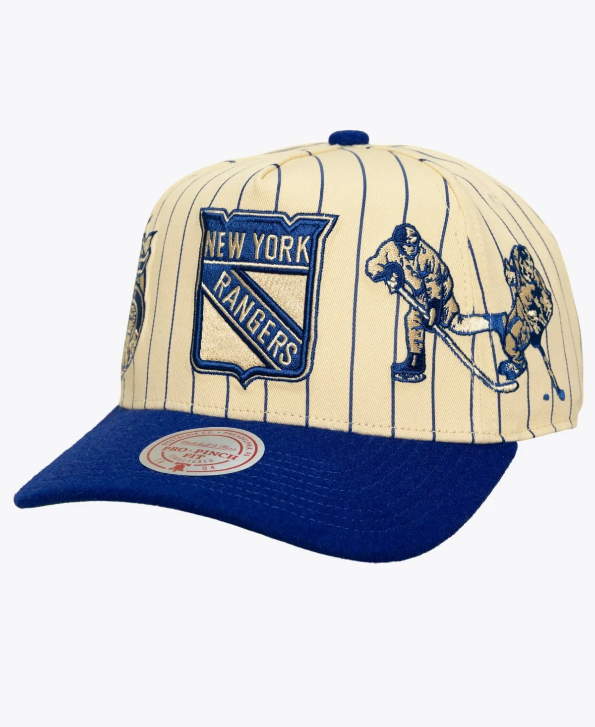 New York Rangers Retro Roots Stripe Pro Snapback Hat by Mitchell & Ness