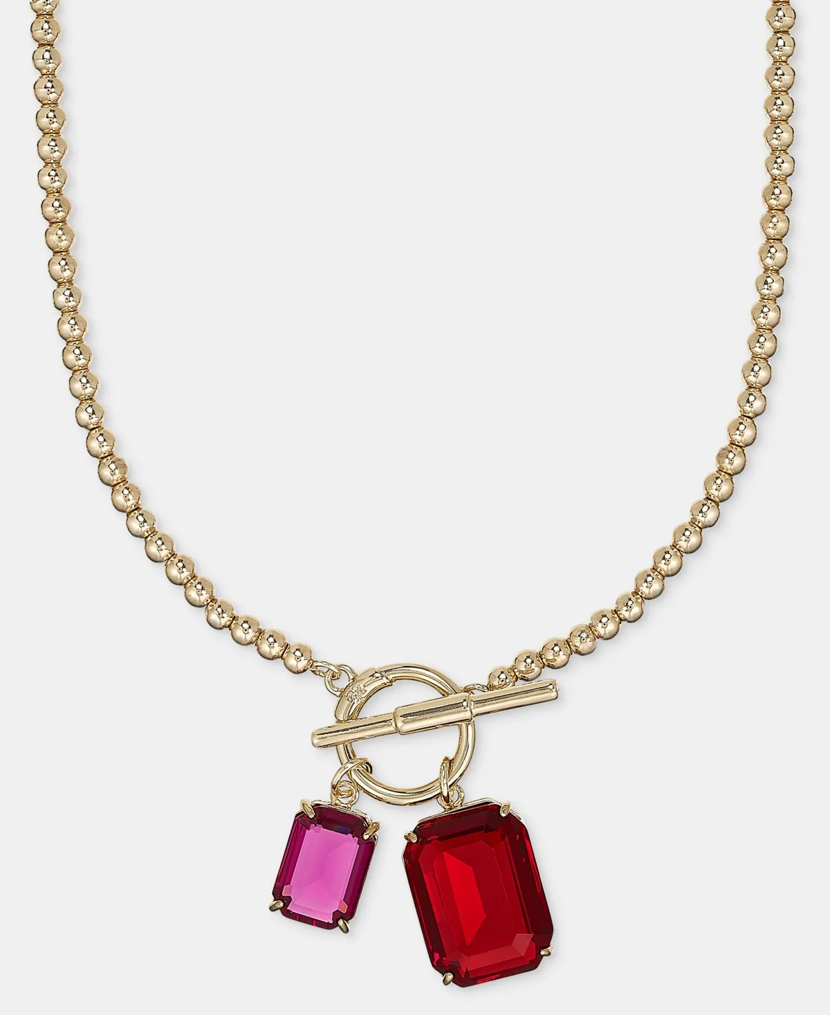 Lauren Ralph Lauren Gold-Tone Glass Crystal Siam Pendant Necklace by Ralph Lauren