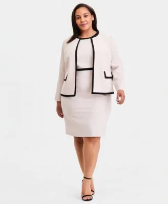 Colorblocked Sheath Dress Cardigan Jacket by Kasper