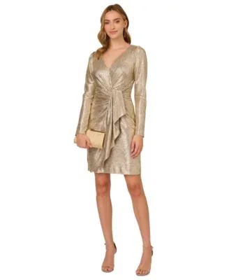 Foiled Long Sleeve Dress by Adrianna Papell