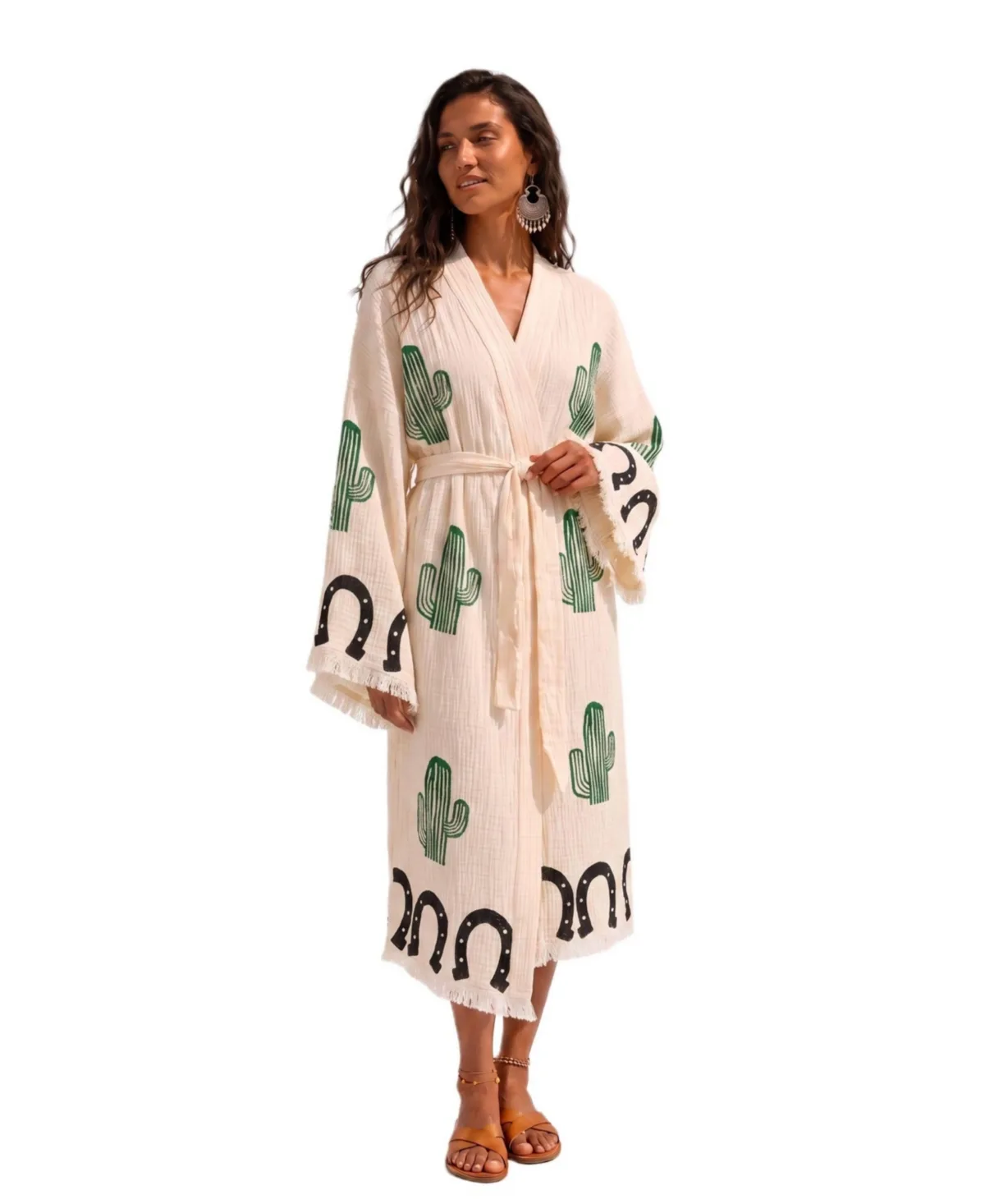 Sierra Cowgirl Printed Fringed Festival Robe by Tutunaki