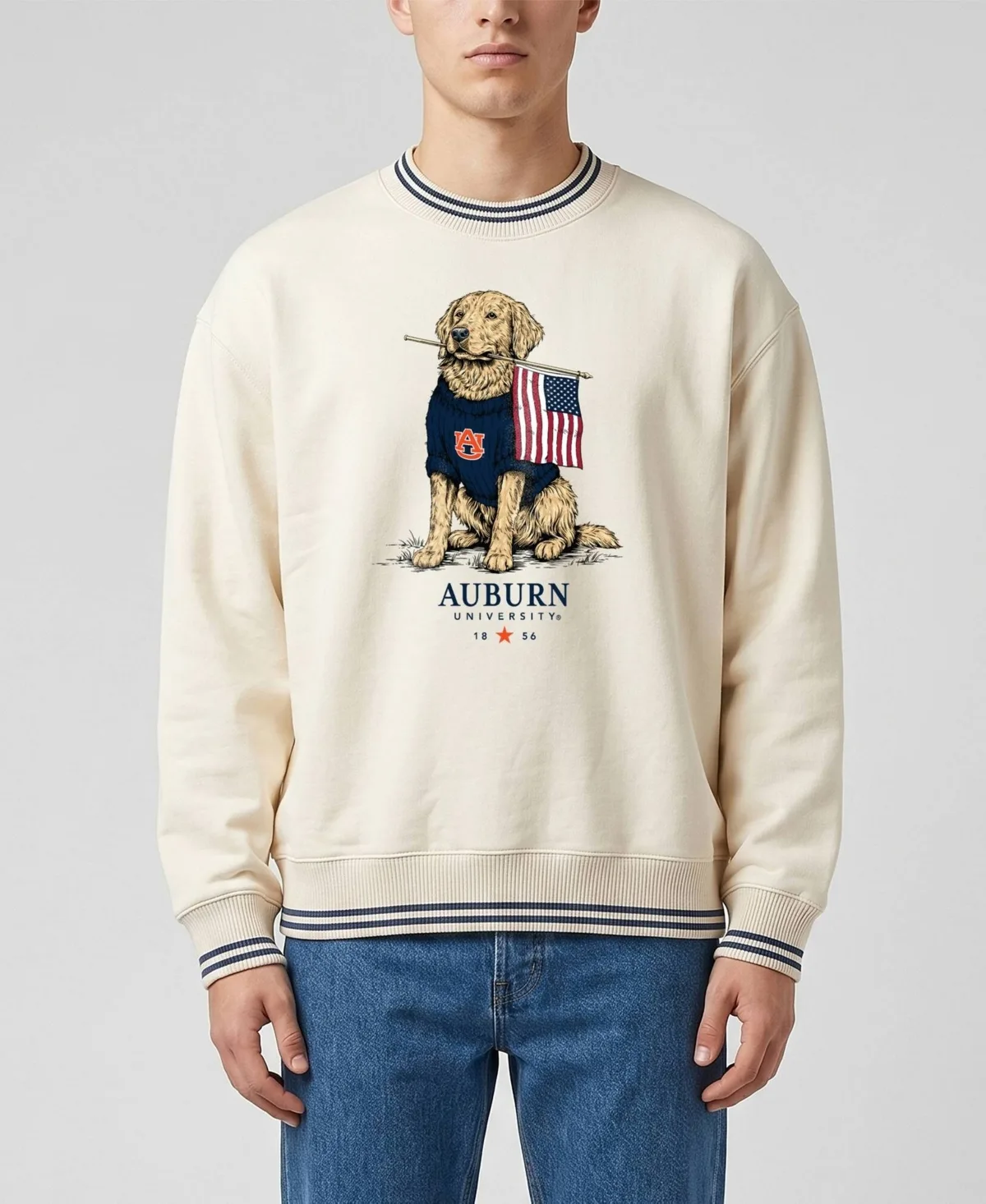 Auburn Tigers Americana Good Boy Ribbed Premium Sweatshirt by Uscape Apparel