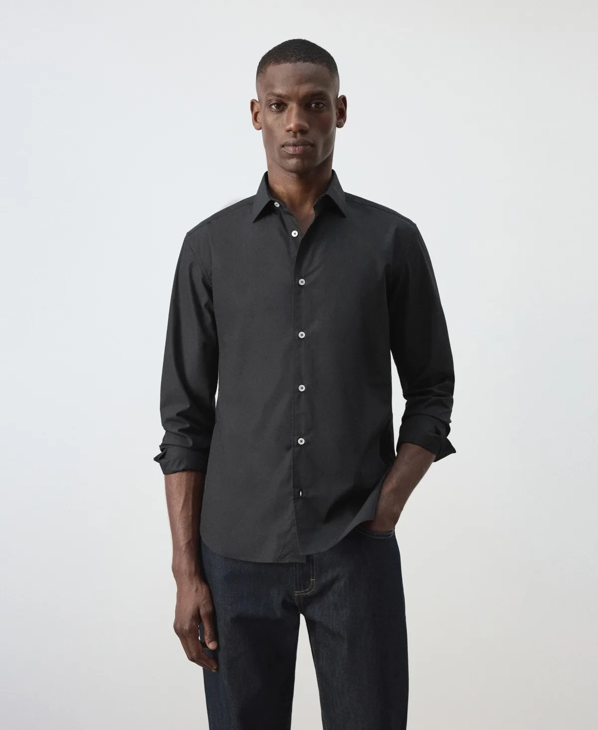 Long-Sleeve Button-Down Cotton Shirt