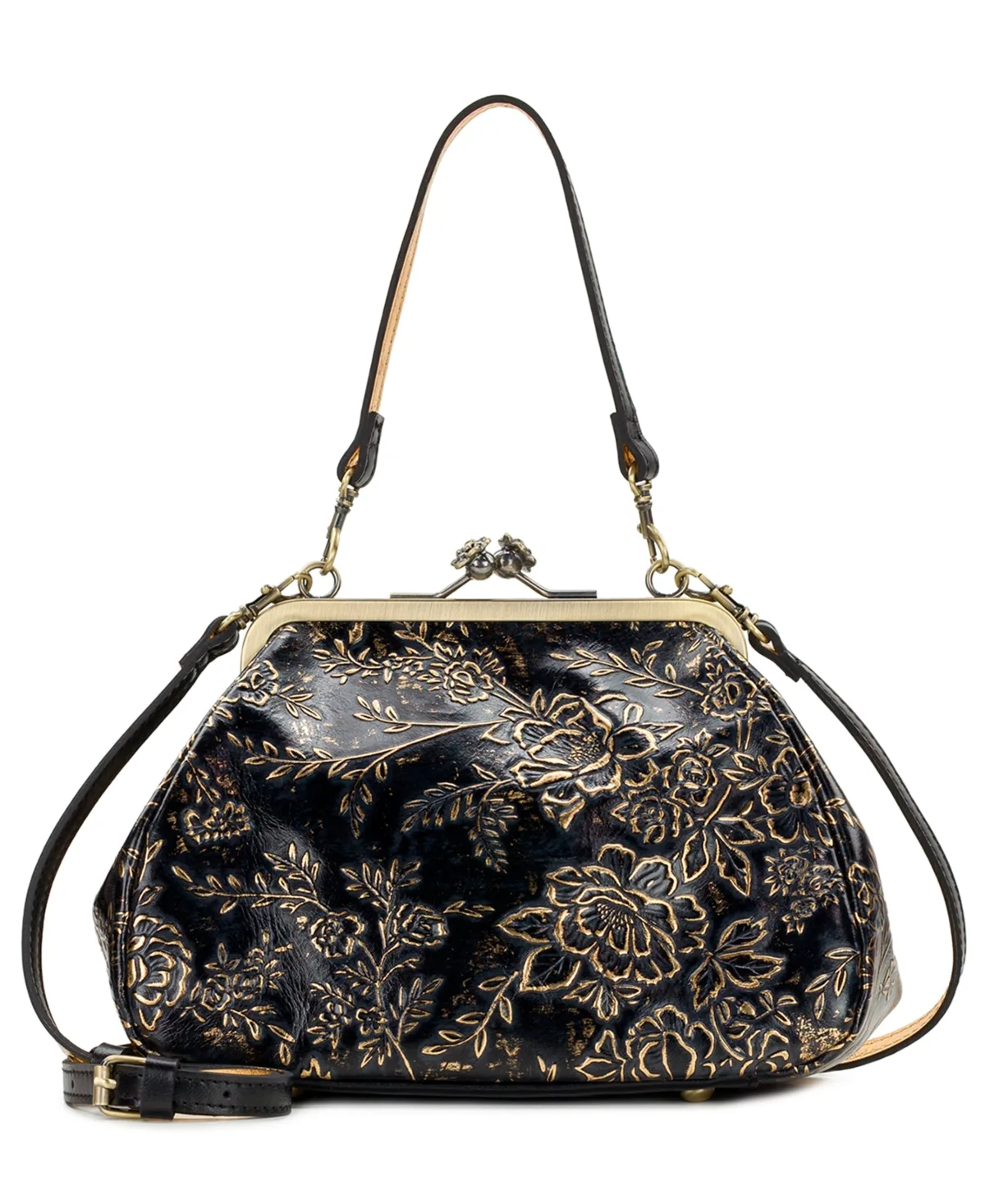 Tabby Leather Kiss-Lock Small Crossbody Handbag