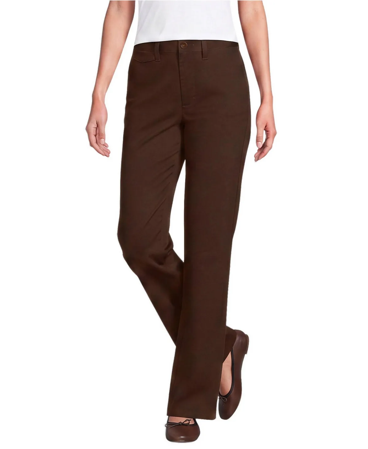 Knockabout Chino High Rise Straight Leg Pants by Lands' End