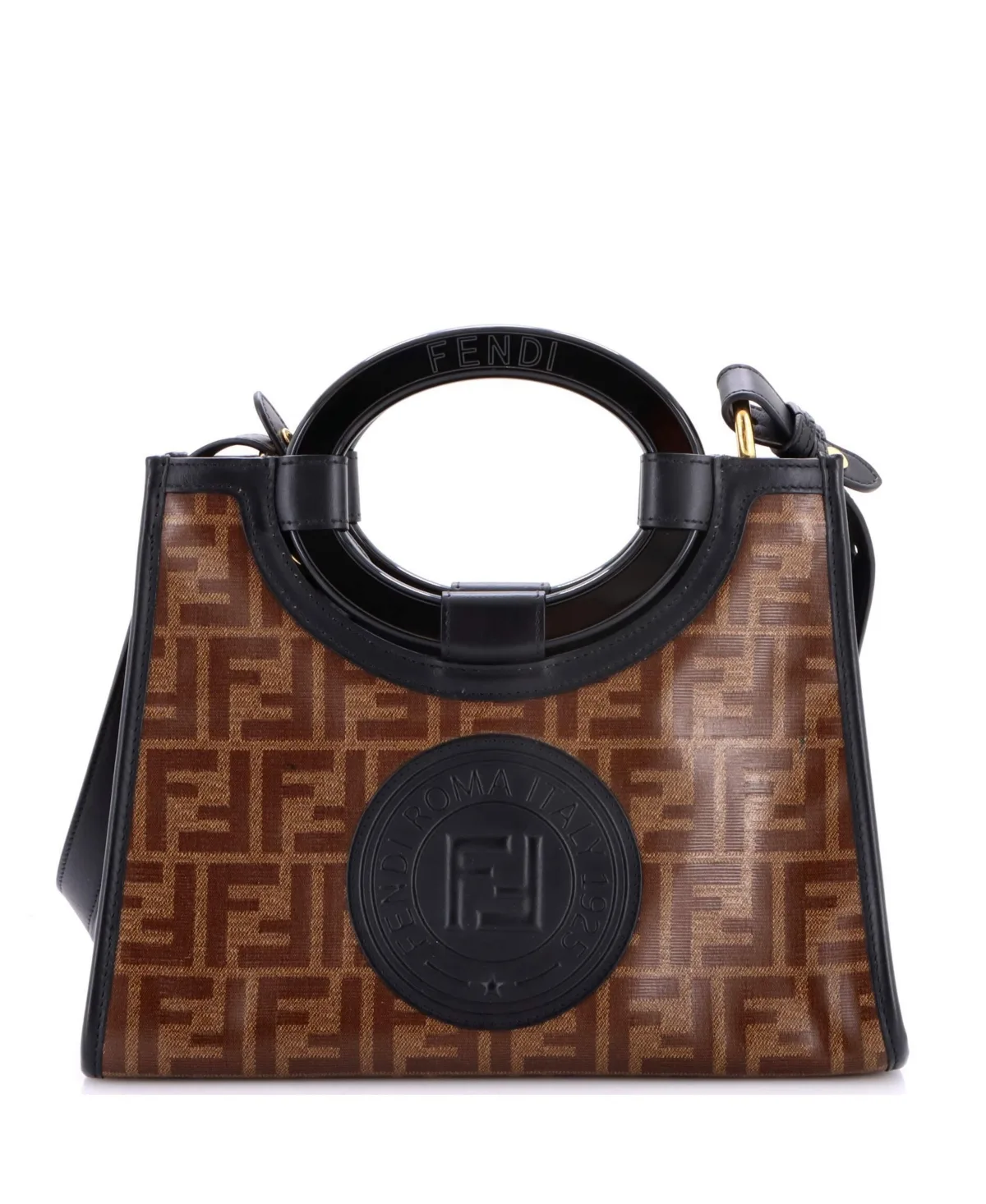 Pre-Owned Fendi Small Runaway Shopper Tote Zucca Coated Canvas by FENDI