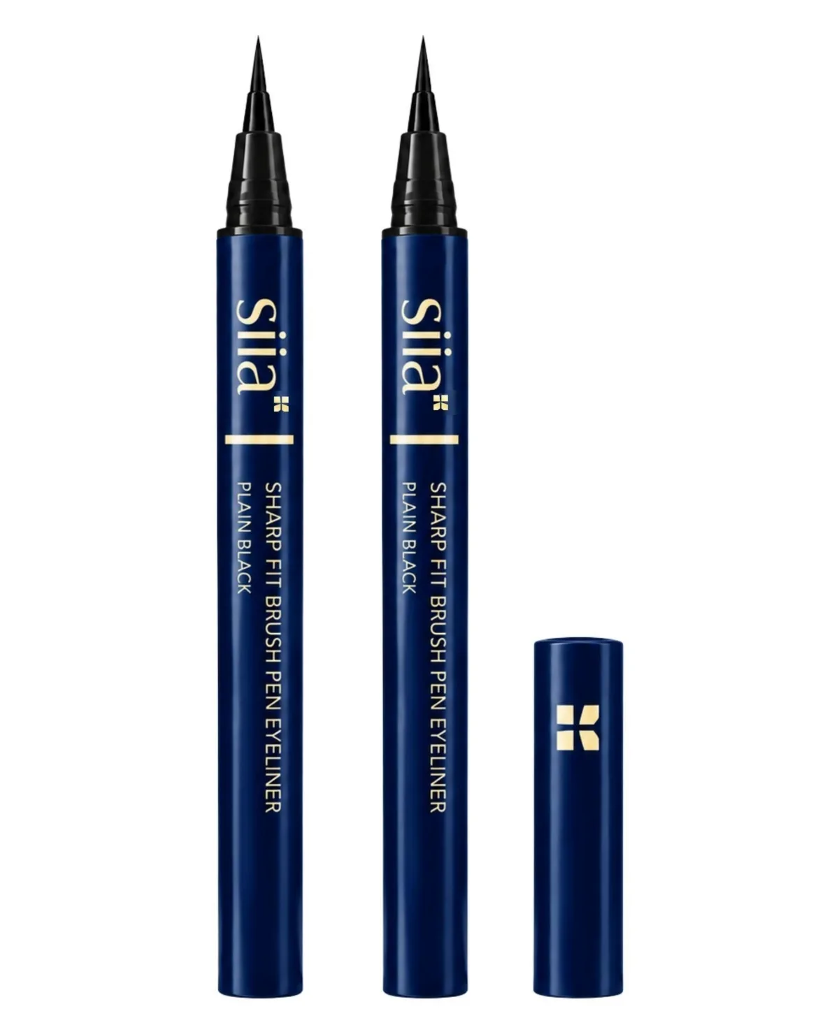 2-Pieces Sharp Fit Brush Pen Eyeliner - 01 Plain Black by Siia Cosmetics