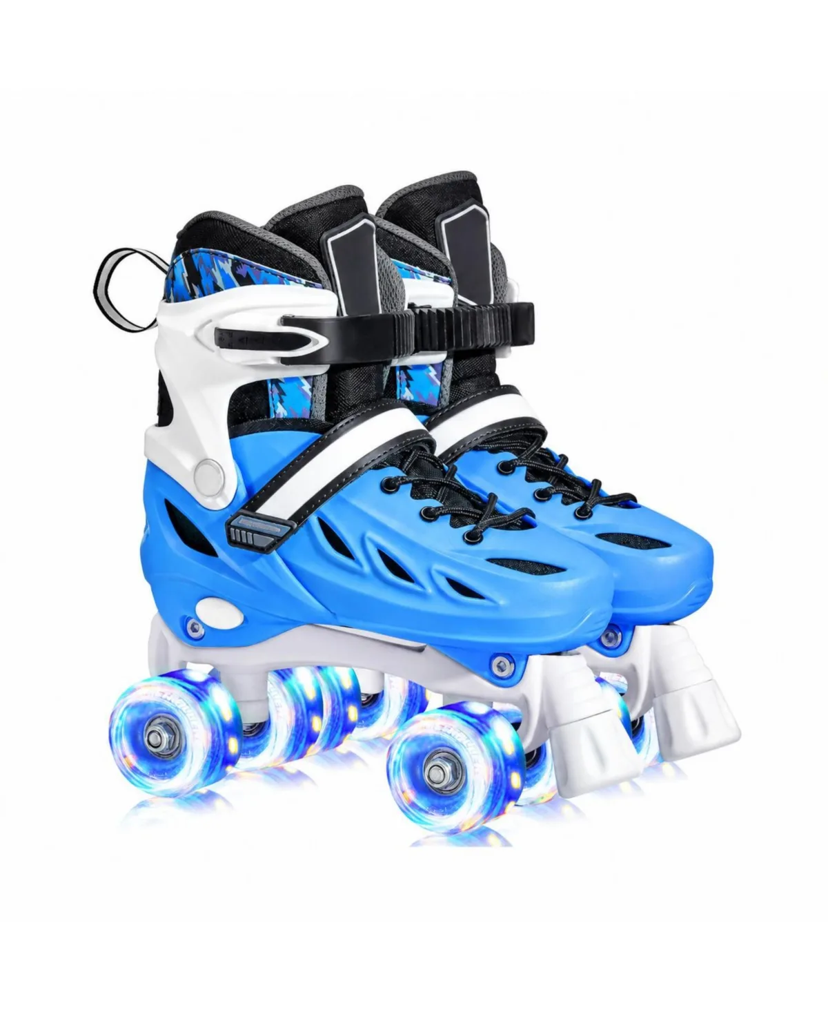 Adjustable Size Roller Skates with Reinforced Frame Smooth Quiet Glide Safe Triple Closure by Magicorange