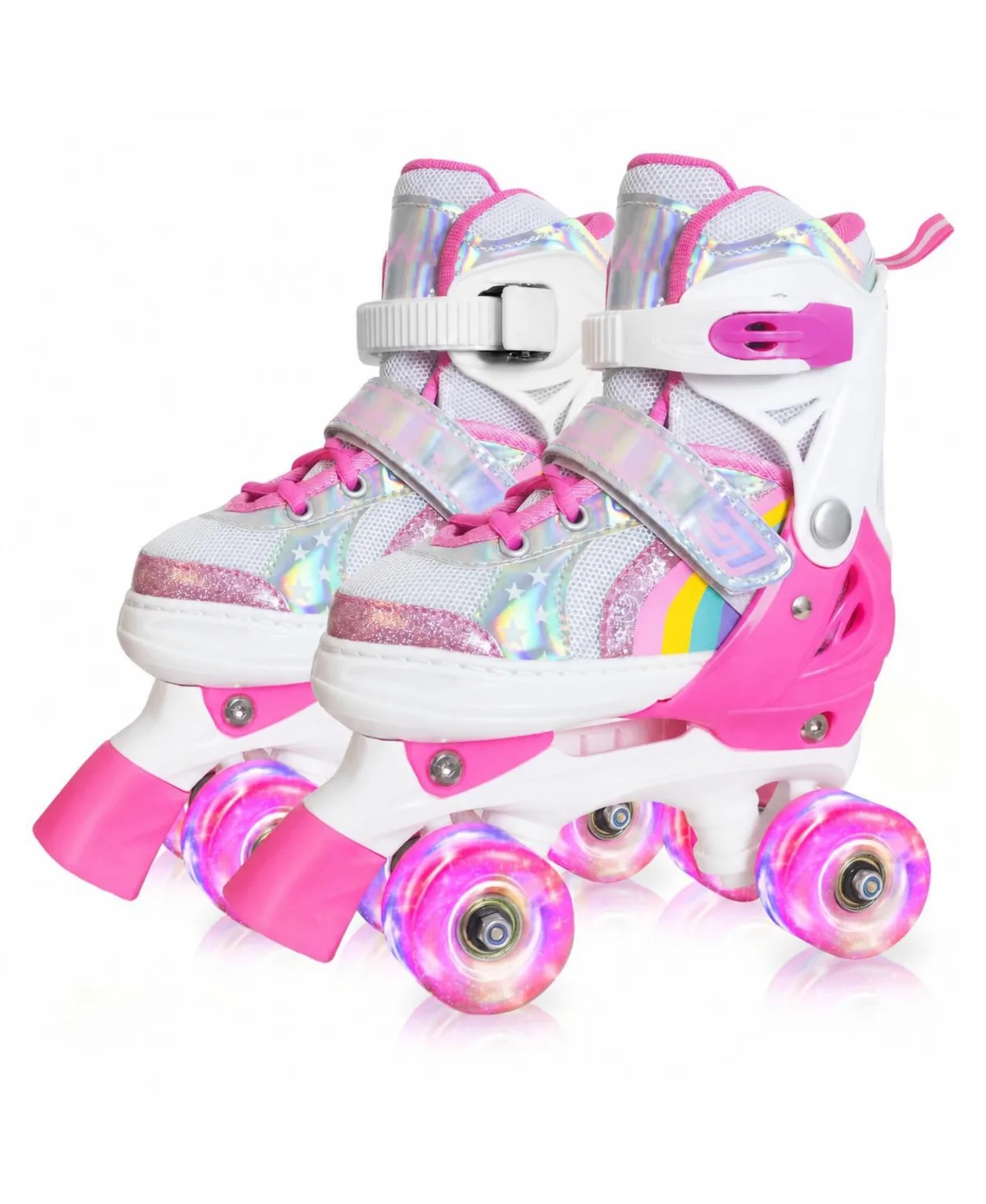 Adjustable Quad Roller Skates Light Up Wheels Beginner Indoor Outdoor Sports Gift by Magicorange
