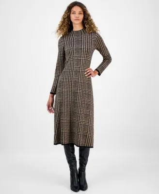 Printed Long Sleeve Sweater Dress by Robbie Bee