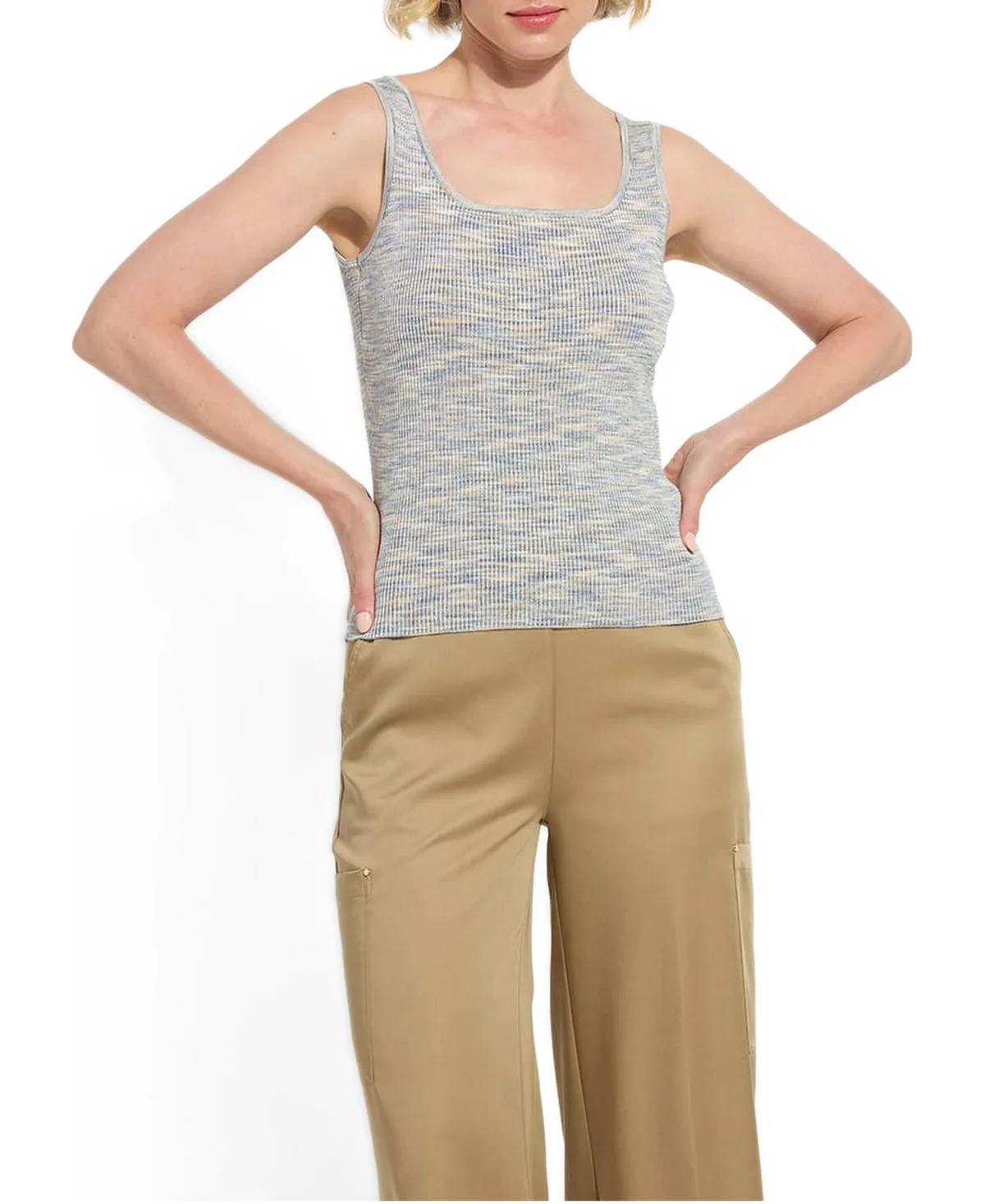 Junie Space Dye 4-Way Stretch Fitted Tank Top by Lysse