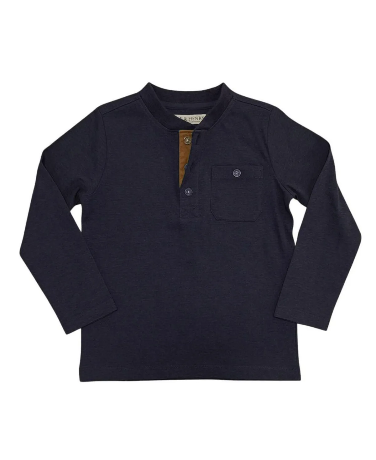 Organic Long Sleeve Henley Pocket Tee by Hope & Henry