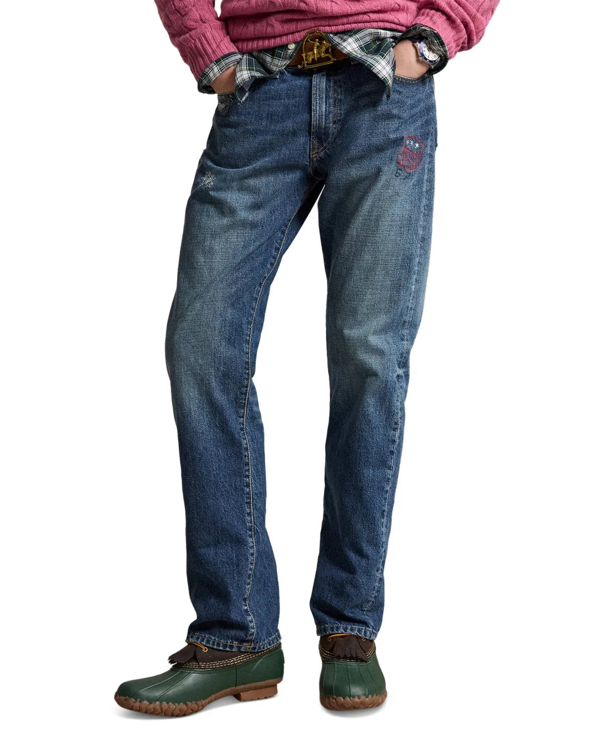Hampton Straight-Leg Relaxed Distressed Jeans by Polo Ralph Lauren