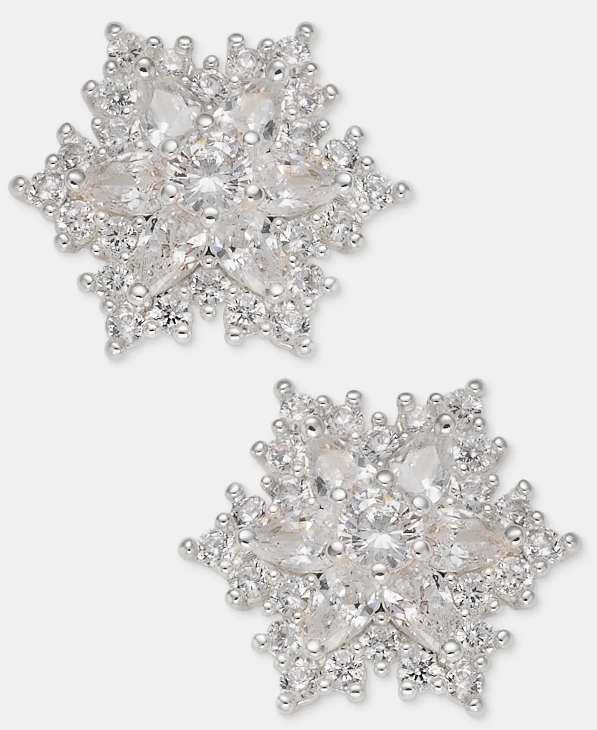 Cubic Zirconia Snowflake Stud Earrings by Anne Klein