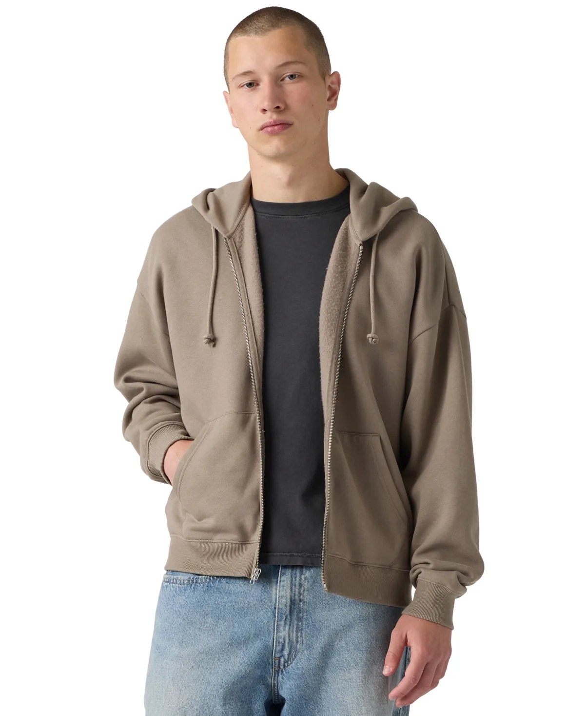 Oversized Full-Zip Hooded Sweatshirt