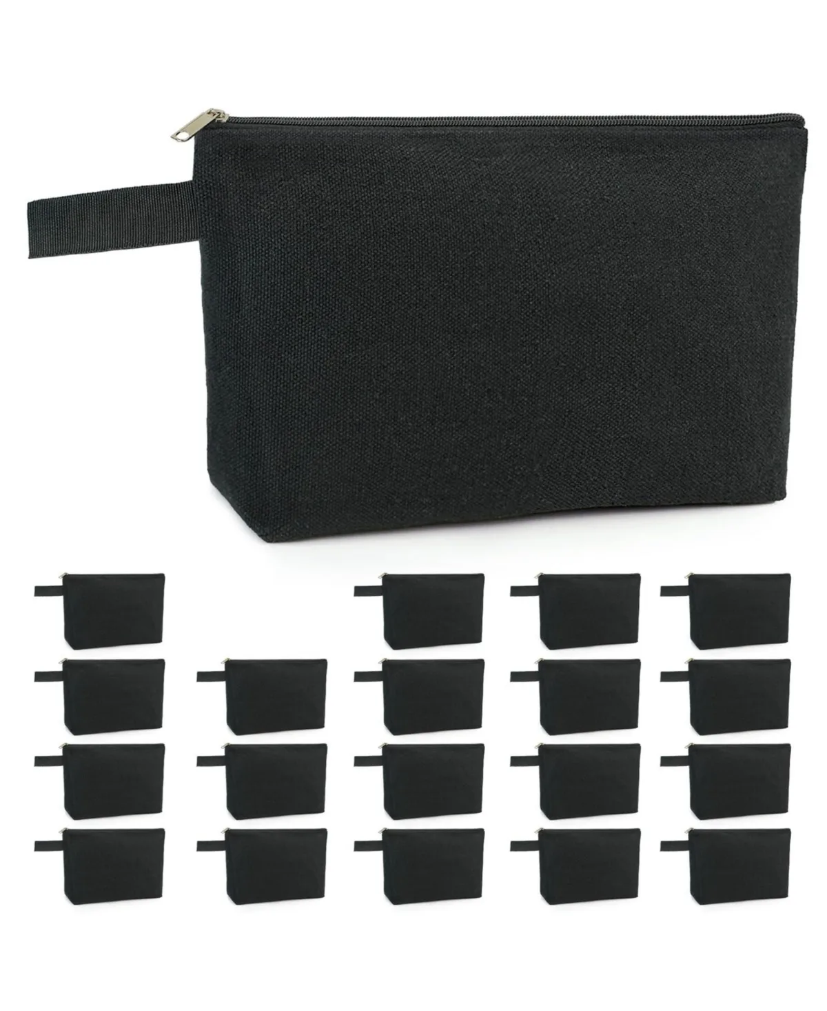 20 Canvas Zipper Pouches Bulk Blank Multi Purpose Pouch by Xdovet