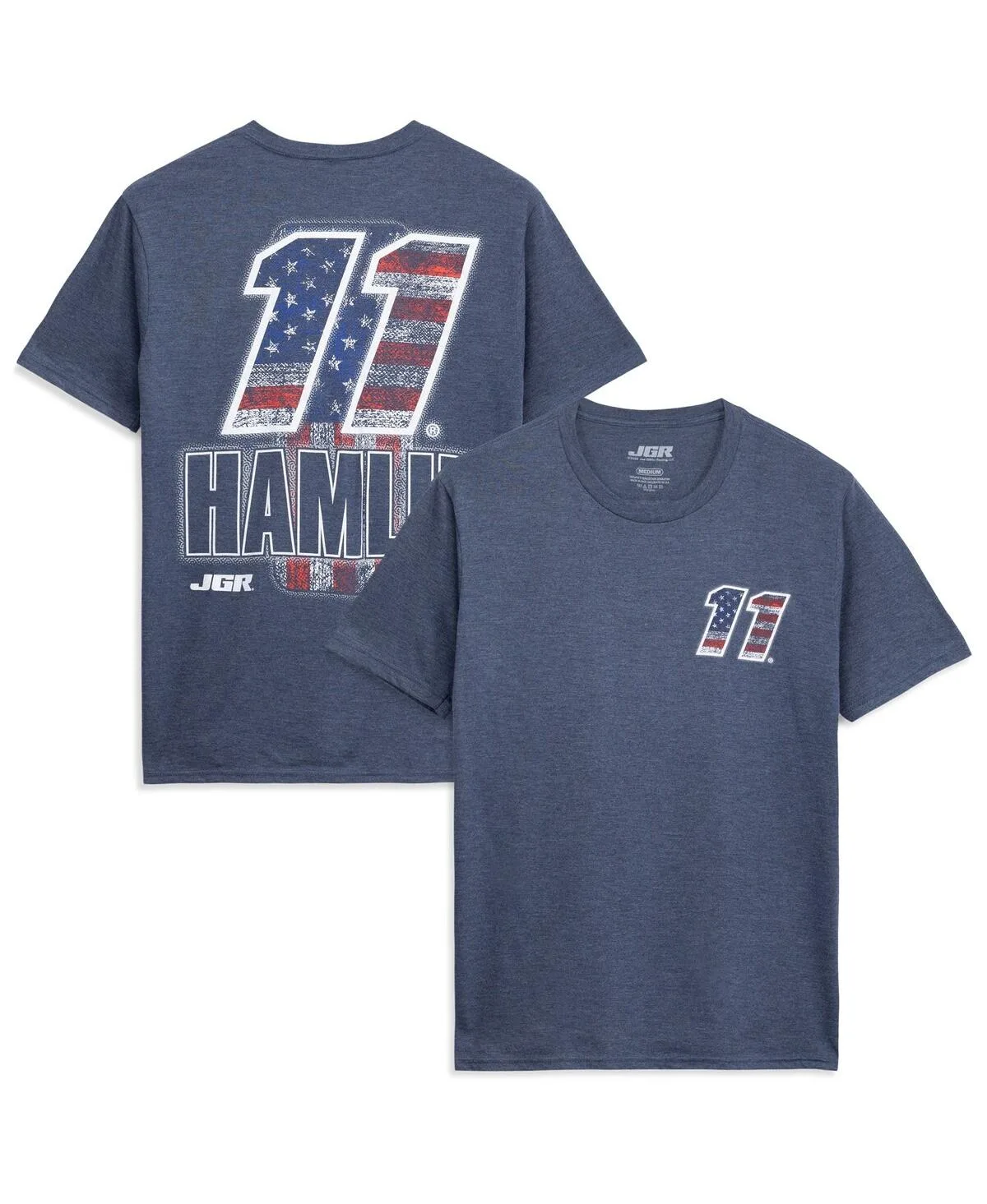 Denny Hamlin 11 Patriotic Number Tri-Blend T-Shirt by Classic Ink USA