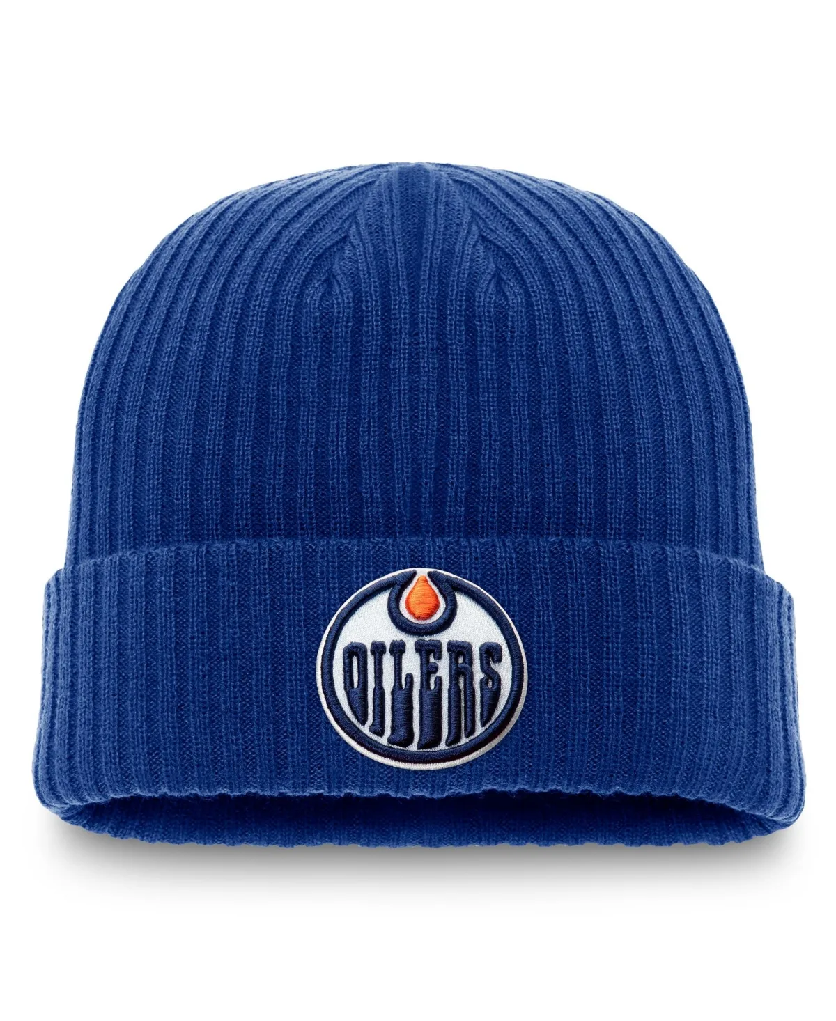 Fanatics Royal Edmonton Oilers Core Primary Logo Cuffed Knit Hat by Fanatics