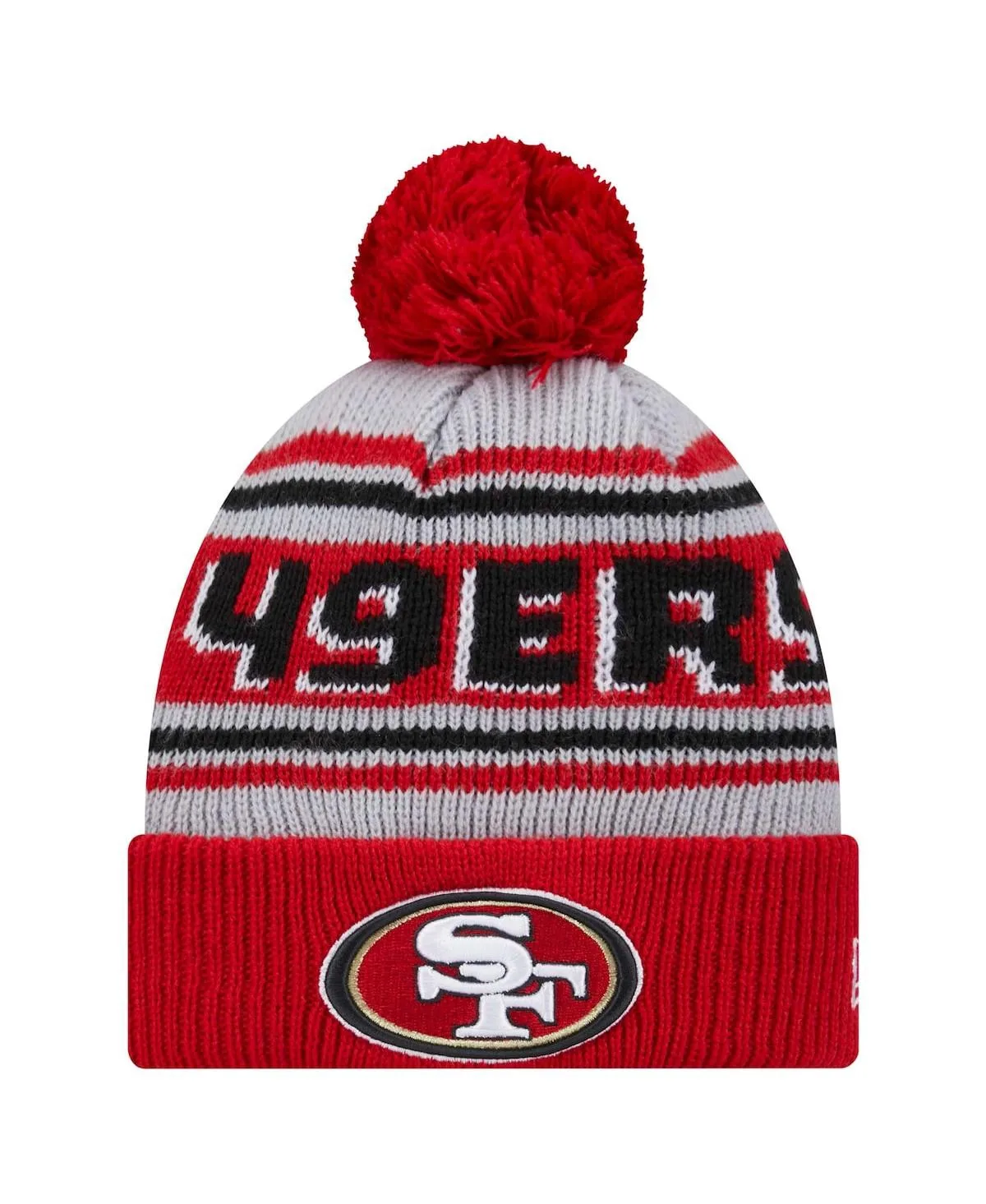 San Francisco 49ers Main Cuffed Knit Hat with Pom by New Era