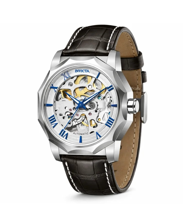 Automatic Water-Resistant Objet D'Art Leather Watch, 42mm by Invicta
