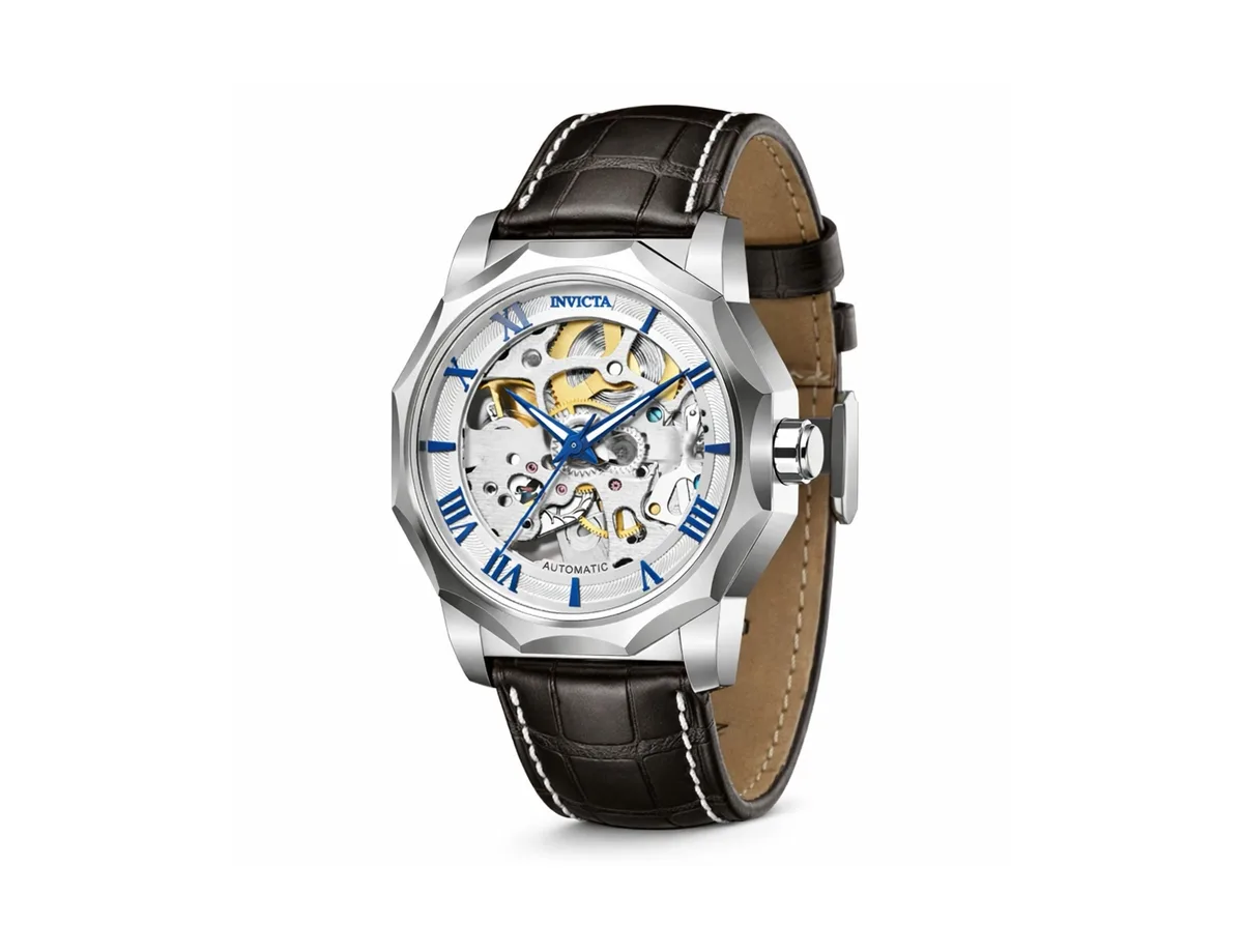 Automatic Water-Resistant Objet D'Art Leather Watch, 42mm by Invicta