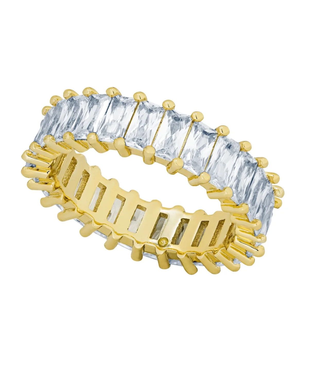 Cubic Zirconia Baguette Band Ring in Silver Plate or Gold Plate by And Now This