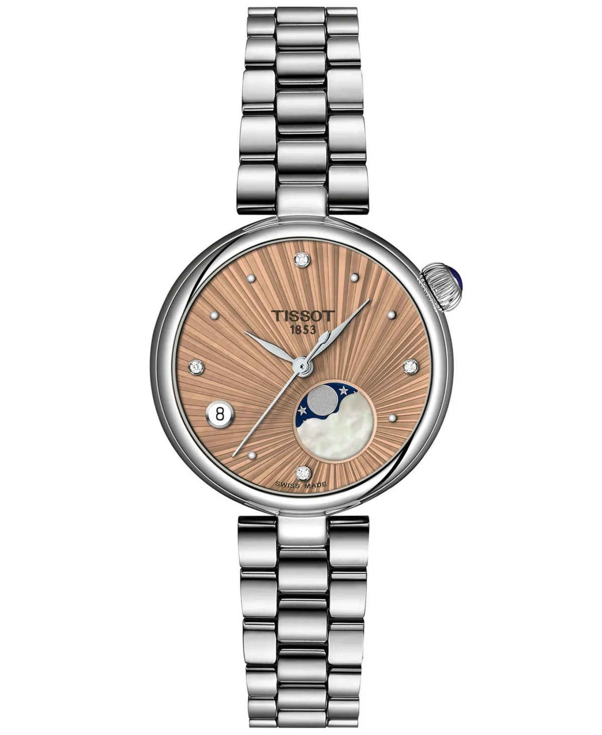 Desir Moon Phase Silver-Tone Stainless Steel Bracelet Watch 29.6mm by Tissot